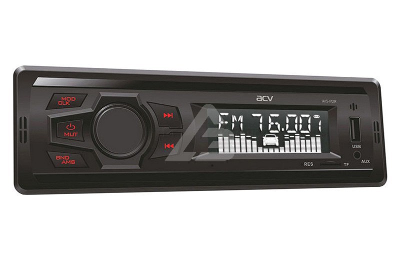 ACV AVS-1701R 1din/красная/USB/SD/FM/4*15/корпус 36мм