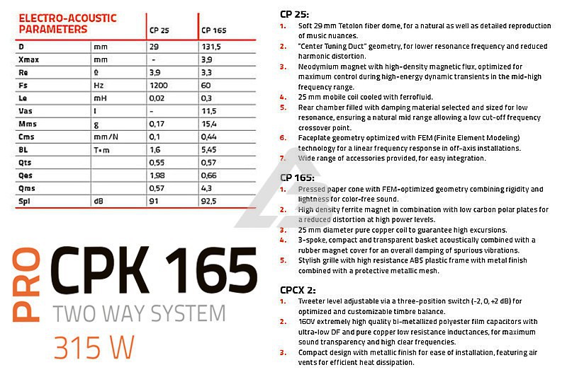 Акустическая система Hertz CPK 165